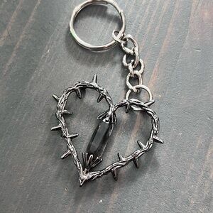 Hand Crafted Spiked Heart Keychain/Bag Charm